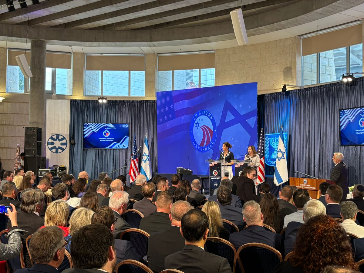 IsraelinChicago's tweet image. Earlier this week, at the 50 States, One Israel delegation welcome ceremony in Jerusalem, Lt. Gov. Michelle Strinden (@ltgovstrinden) of North Dakota delivered powerful words of solidarity:

“North Dakota is 6,400 miles away from here, but we are closer than our distance apart…