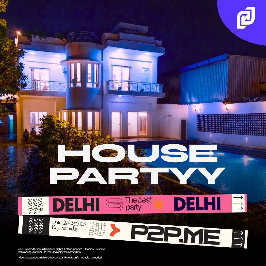 MehtabAnsari_'s tweet image. ⚡ Delhi’s most exclusive Web3 House Party is with @P2Pdotme! 🥳

🙅 Fun activities, 🤝 networking &amp;amp; 🍻 chill vibes 

📅 27th Sept | 📍 Delhi
🎟️ just RSVP 👉 luma.com/lh5skjdd

F*ck @ETHGlobal Delhi and Join us  🚀
