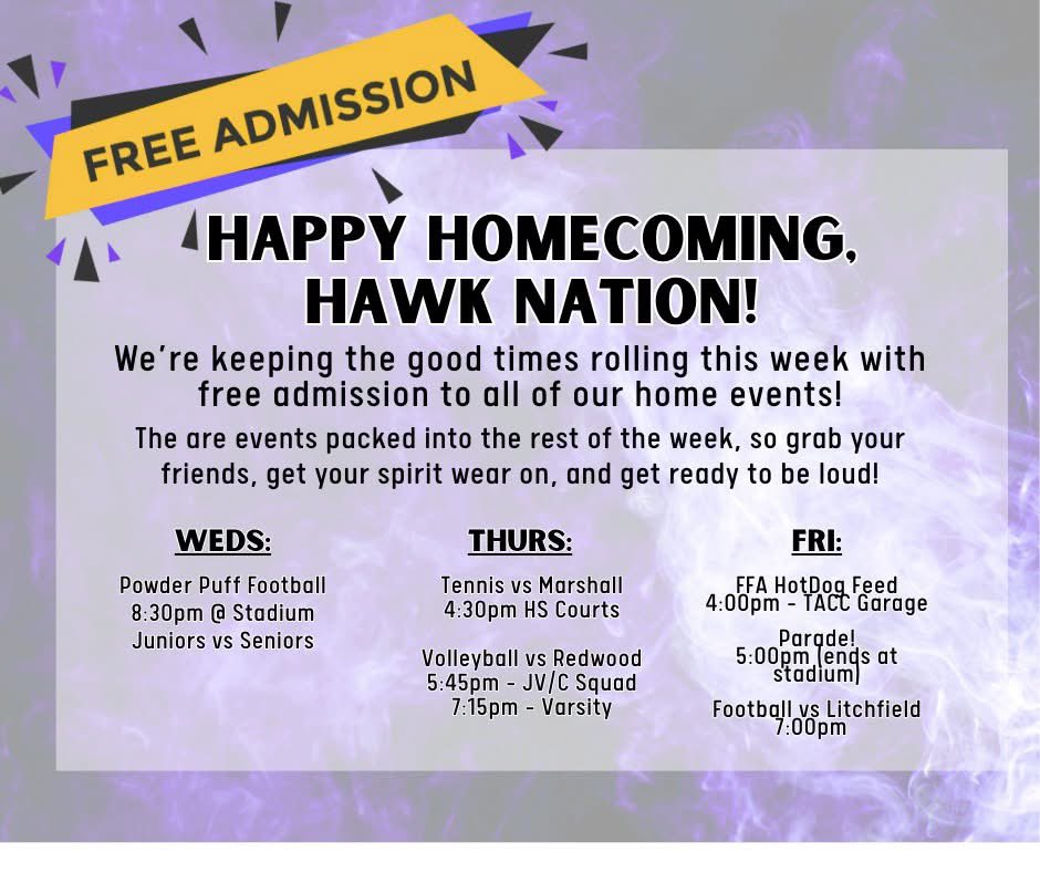 We're a little late to the game - but YES! Home events are FREE admission this week! Three more days of homecoming fun!