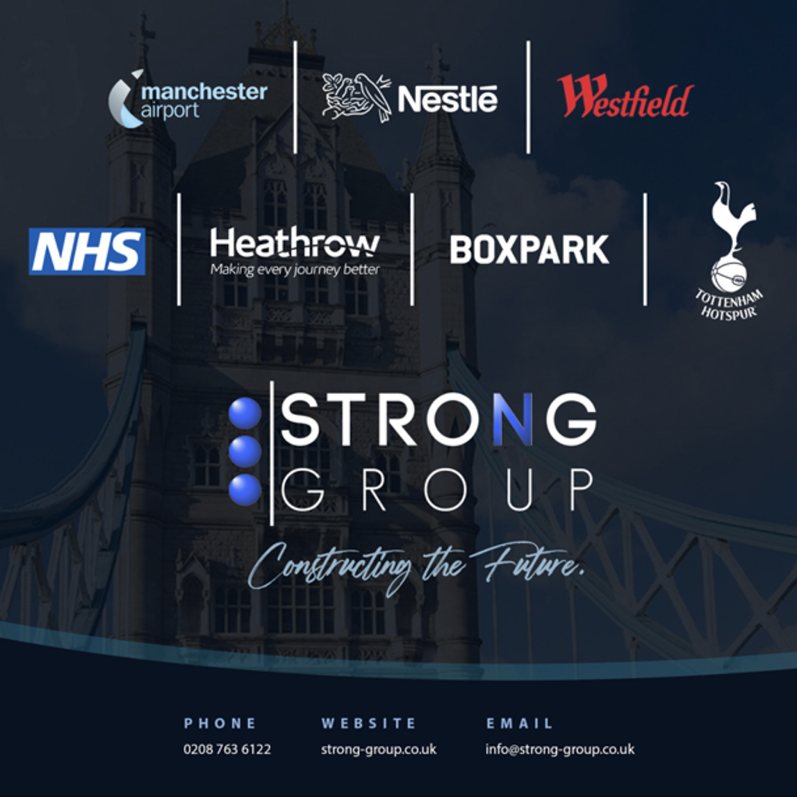 🤝 For over 15 years, Strong Group has delivered quality, reliability and results and we’re still going STRONG. 💪💙 🌟 “Trusted by the best. Driven by experience.” 🌟

#UKConstruction #JobsInConstruction