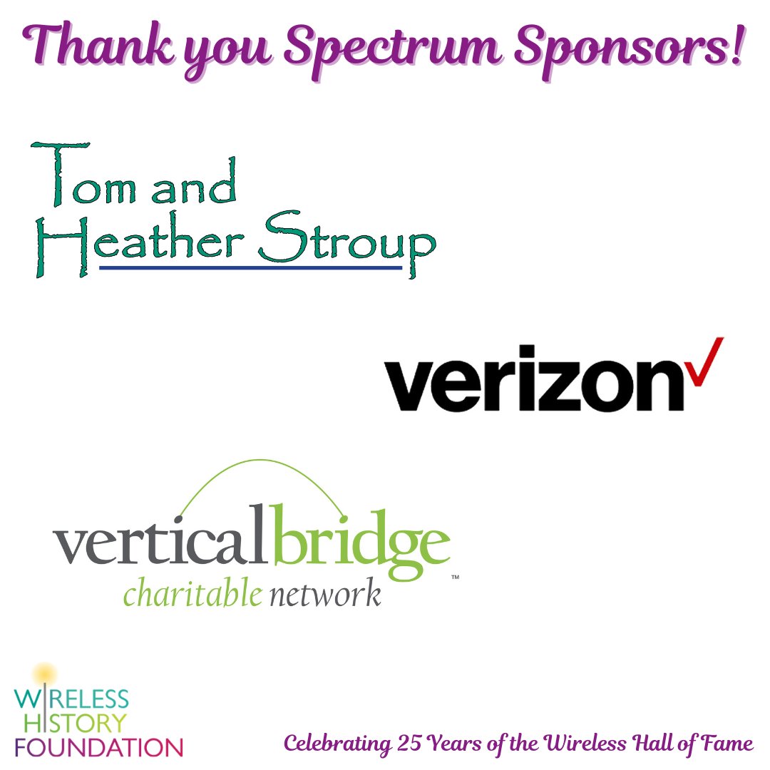 We’re excited to spotlight our Spectrum Sponsors, whose continued contributions empower the Wireless History Foundation’s mission and celebrate the achievements of this year’s Wireless Hall of Fame honorees.

 #Wireless #WirelessHistory #WirelessHallofFame
