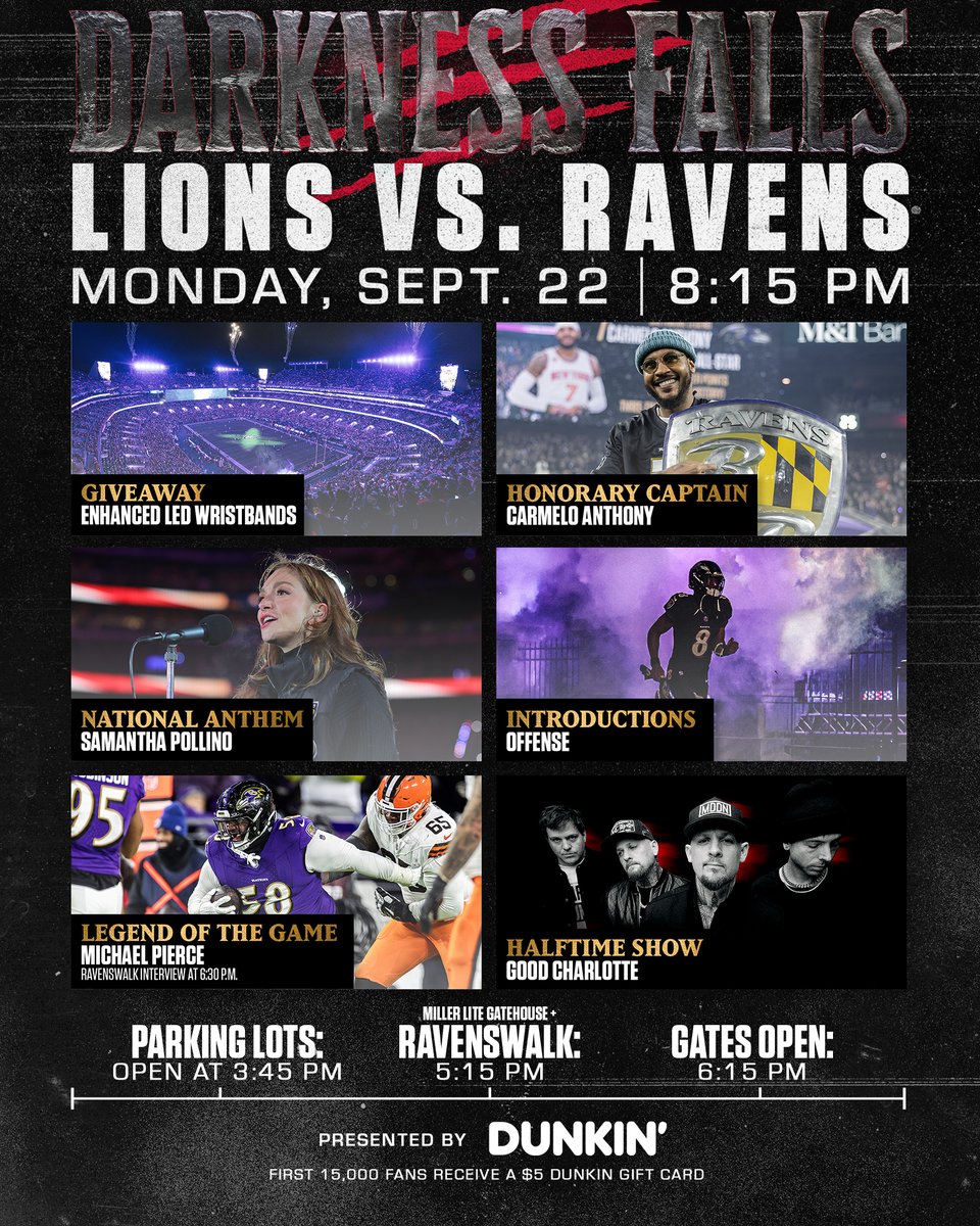 Ravens's tweet photo. Darkness Falls Monday night. 🕗

🎟️: https://t.co/fWfzSfGGqT https://t.co/4Tm4ClmTPw