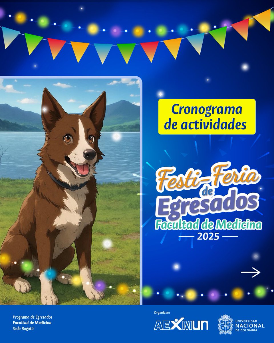MedicinaUNAL's tweet image. ✨🐾 ¡Ya está listo el cronograma de actividades de nuestra Festi-Feria de Egresados 2025! 🎉
Una jornada llena de música, juegos, deporte, emprendimiento y reencuentros 💙💛.
📍 Facultad de Medicina – Sede Bogotá
🗓️ ¡No te pierdas ningún momento!
#EgresadosUNAL #FestiFeria2025