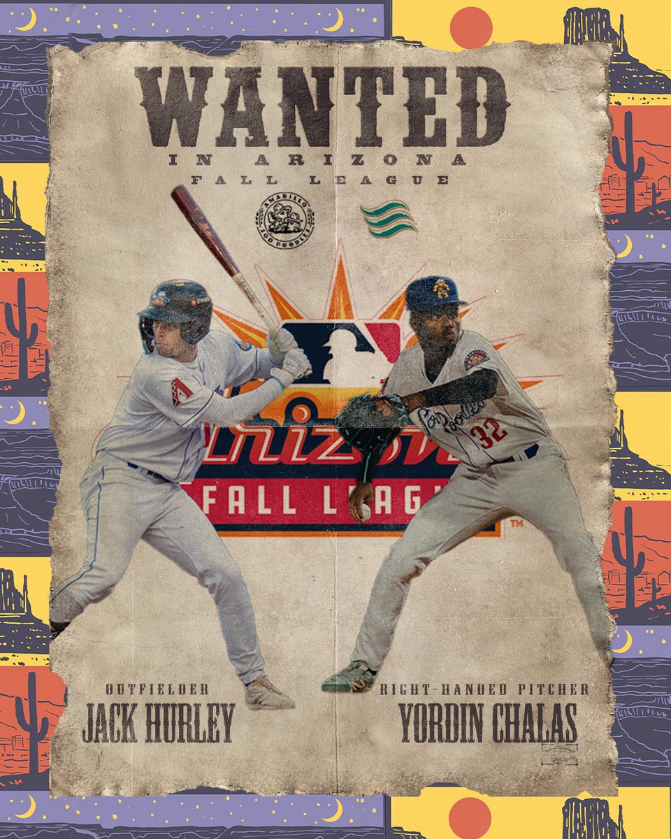 Congratulations to OF Jack Hurley &amp; RHP Yordin Chalas on being selected to play in the Arizona Fall League!

They will both represent the DBacks on the Salt River Rafters starting October 6th!
