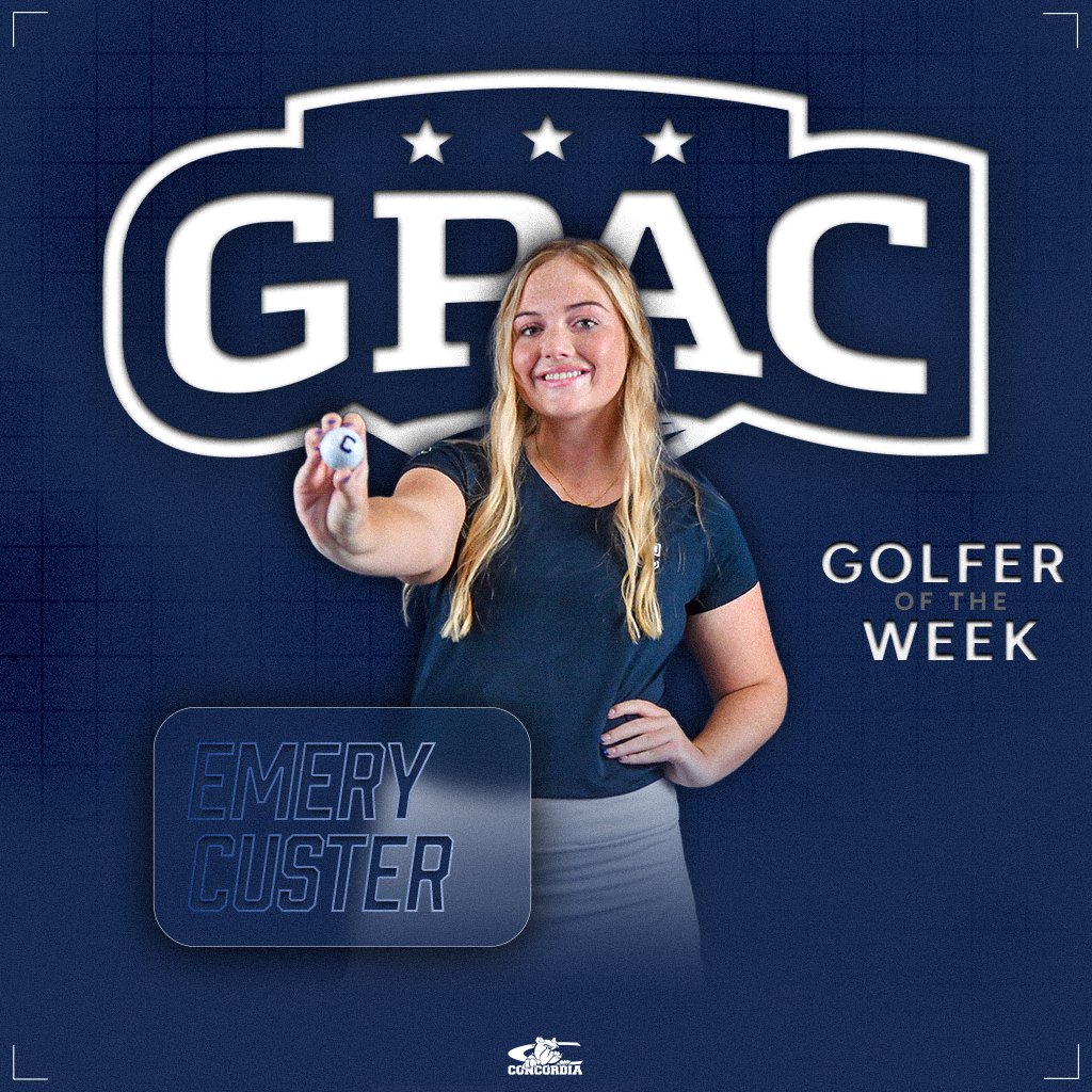 Concordia Bulldogs (@cunebulldogs) on Twitter photo ⛳ <a href="/CusterEmery/">Emery Custer</a> 
🏅 GPAC Golfer of the Week
📊 Shot 85-73–158 (+15) and placed 2nd at the Frommelt Classic; led <a href="/CUNEBulldogGolf/">CUNE Bulldog Golf ⛳️</a> to a new team record for two-round tournament score (336-322–658).
🔗 cune.edu/athletics/team… ⛳ <a href="/CusterEmery/">Emery Custer</a> 
🏅 GPAC Golfer of the Week
📊 Shot 85-73–158 (+15) and placed 2nd at the Frommelt Classic; led <a href="/CUNEBulldogGolf/">CUNE Bulldog Golf ⛳️</a> to a new team record for two-round tournament score (336-322–658).
🔗 cune.edu/athletics/team…
