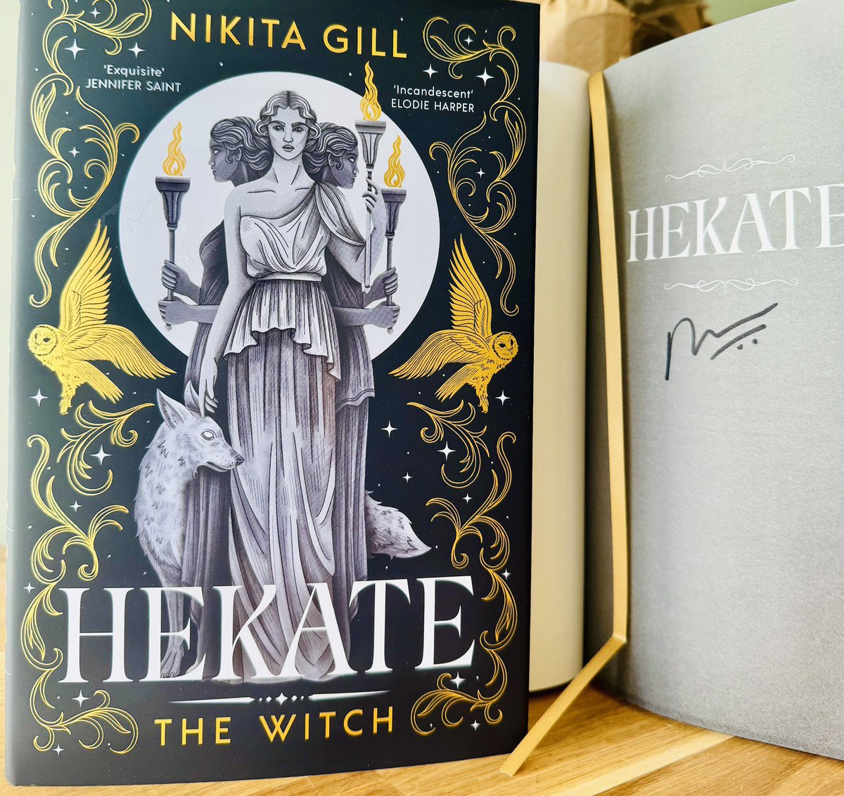 Look at these lovely #signed copies of Hekate by Nikita Gill – out now⚡️✨

A fierce, electrifying retelling in verse of the Greek goddess of witchcraft &amp; necromancy, from the bestselling poet

Grab yours: foxlanebooks.co.uk/product-page/p…

#Hekate #NikitaGill #Poetry #Mythology