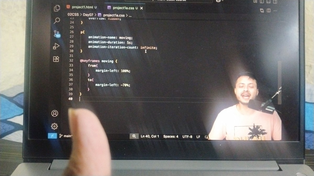 imKrishnaT's tweet image. Day 13 of Web development course 🔥 

Topic covered :- Animation in css 😍

Excited for the next @rohit_negi9 ✅

#WebDevelopment #Rohitnegi
