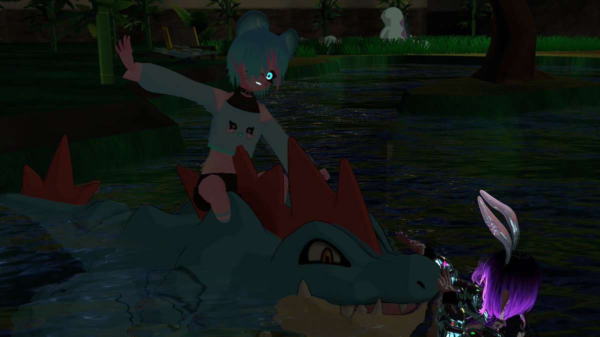 SurfRaychu's tweet image. got to visit the wonderful Pokémon garden by CrippleStudios with someone special &amp;gt;x&amp;lt; #Vtuber #VRChat
