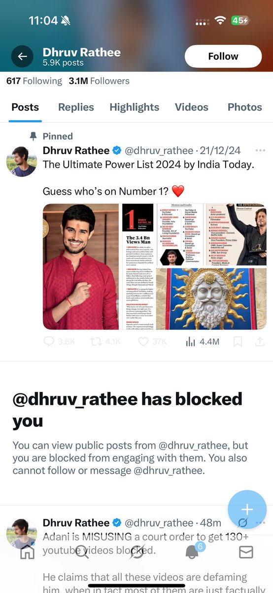 Dhruv Rathee has blocked me on twitter just because he don’t have the guts to have a discussion. These morons only know how to demean India and take those flaws in achieving foreign agenda.
Proud to be blocked by these scammers.
Guys please convey my message to him.