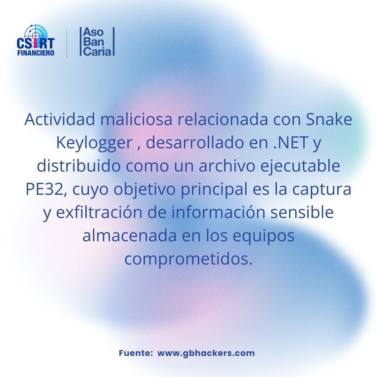 CSIRTFinanciero's tweet photo. 🐍 Snake Keylogger se caracteriza por tener las siguientes funcionalidades:

📌Capturar credenciales almacenadas en navegadores web (Chrome, Edge, Firefox, Brave, Opera, etc.).
📌Recopilar datos de autocompletado, cookies, historiales de navegación y configuraciones de navegador.
📌Capturar credenciales guardadas en el sistema operativo mediante consultas al Registro de Windows.
📌Exfiltrar la información recopilada a través de servidores SMTP.
📌Evadir mecanismos de detección del sistema agregándose a la lista de exclusiones del software antimalware (Windows Defender).
📌Ejecutar comandos PowerShell con privilegios para modificar la configuración del sistema.
📌Usar llamadas nativas del sistema como NtCreateUserProcess para ejecutar procesos sin ser detectado.

👉 Más información: https://t.co/zugn29a5Zv

🐍#SnakeKeylogger 🎣#Phishing 🛡️ #Ciberseguridad