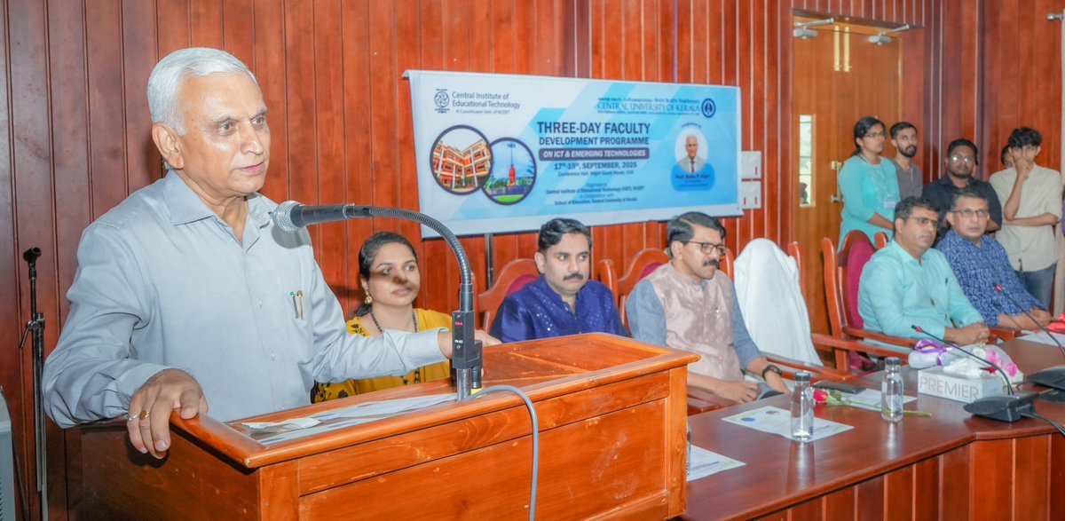 cukeralatweet's tweet image. The Department of Education, in collaboration with CIET–NCERT, has commenced a 3-day Faculty Development Programme (FDP) on ICT & Emerging Technologies. Hon’ble VC Prof. Siddu P. Algur inaugurated the programme. 
#FacultyDevelopmentProgramme
#TechnologyInEducation