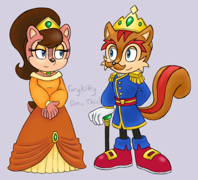 Updating redesigns of Sally's parents to match better with her new design. #sallyacorn #archiesonic #sonicsatam  #KingAcorn #QueenAcorn