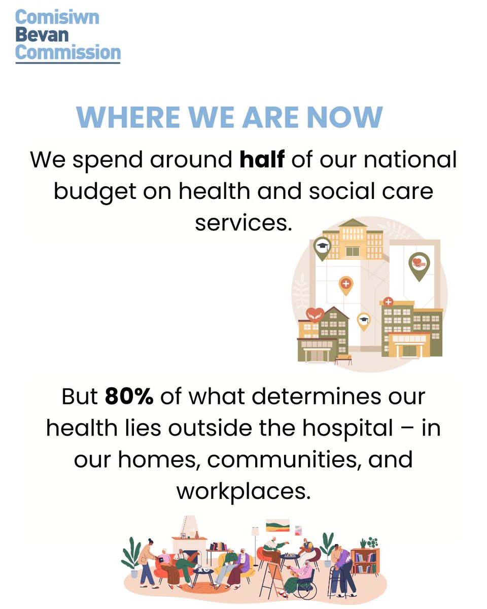 Let's be honest. Our health &amp; care system isn't broken, but it is out of date &amp; overwhelmed.

Small fixes won't cut it anymore. Wales is at a turning point.

It's time to be bold and build a future-focused system, together.

Click the link to read more ⤵️
bevancommission.org/the-sir-mansel…