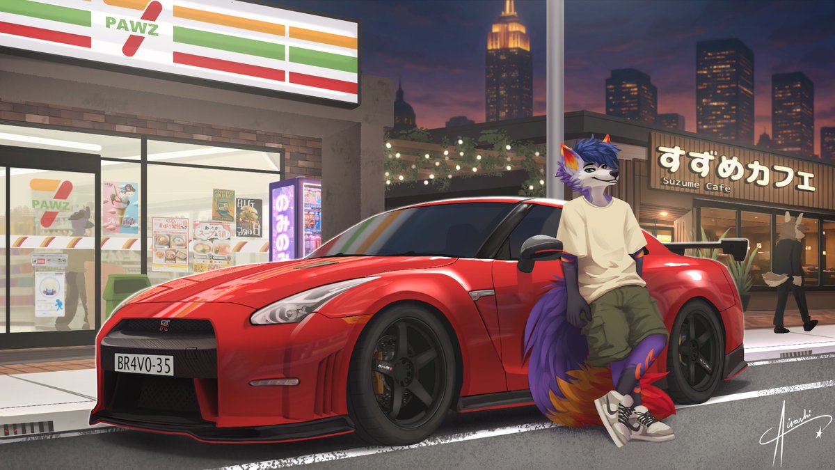 Godzilla out for a night cruise~
.
.
Commission done for <a href="/Brav0man01/">Brav0man</a> !!