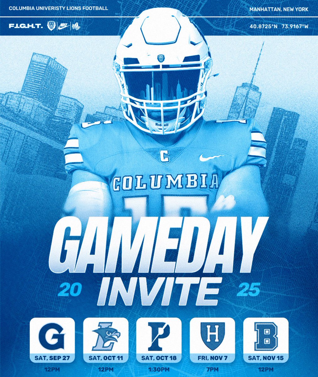 Thank you <a href="/Coach_Poppe/">Jonathan Poppe</a> <a href="/CoachJWood/">Justin Woodley</a> <a href="/CoachStoNGo/">Justin Stovall</a> <a href="/Coach_Kukesh/">Andrew Kukesh</a> and <a href="/CULionsFB/">Columbia Football</a> for the invite! Excited for my gameday visit to Columbia University on September 27. 🦁#RoarLionRoar