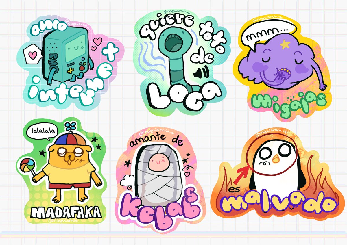 pegatinas que he hecho de hora de aventuras :p #horadeaventurasfanart