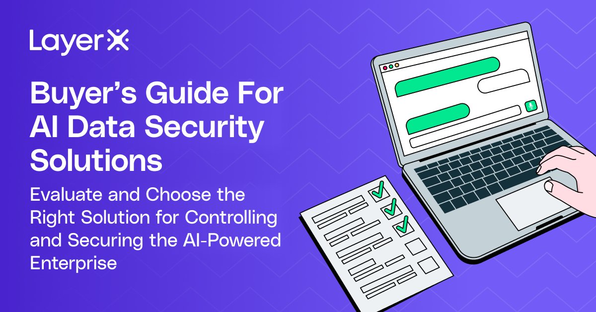 LayerxSecurity's tweet image. AI boosts output, but data risk rises. ~85% of work is in the browser, where DLP/CASB miss in-session GenAI. Get the Buyer’s Guide: 4 key challenges, vendor checklist, and how to balance productivity and protection. 📘 linkedin.com/feed/update/ur… #GenAI #BrowserSecurity