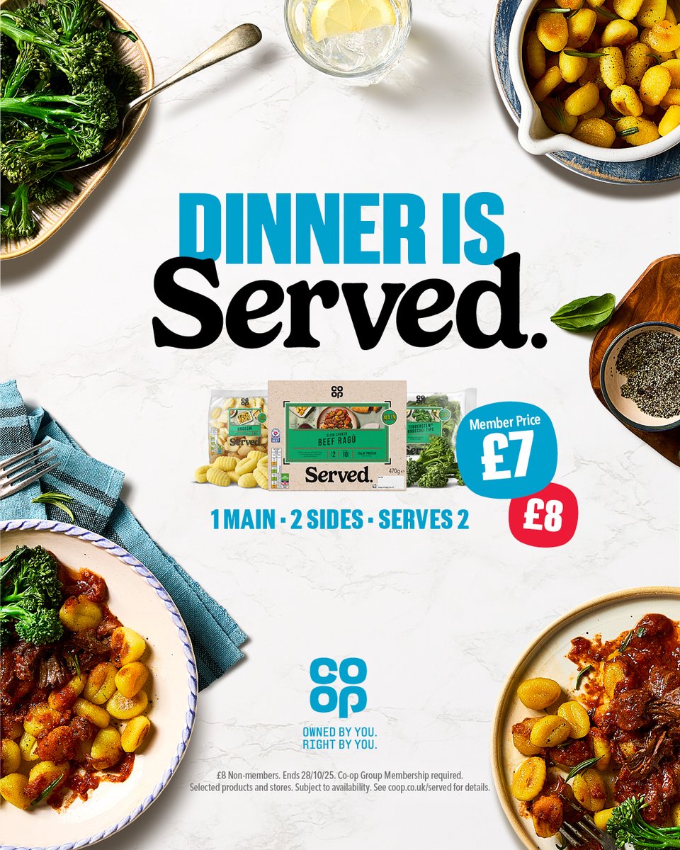 Look at <a href="/coopuk/">Co-op</a> 's ✨ NEW ✨ Served range. Members can get an Italian inspired main + two delicious sides = for just £7
