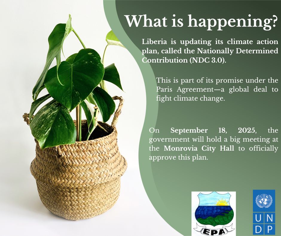 UNDPLiberia's tweet image. 📌Monrovia City Hall
✅ 18 September 2025
#ndcliberia #ClimateActionNow #SDGs