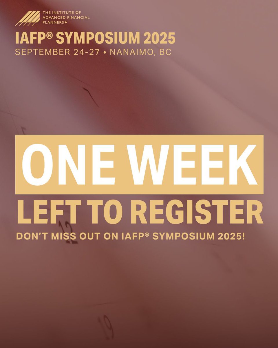 AdvancedPlanner's tweet image. One week left to register! Can’t make Nanaimo? Attend virtually for speaker access, live Q&As, and on-demand recordings — plus CE credits. Your Symposium, your way. #IAFPSymposium