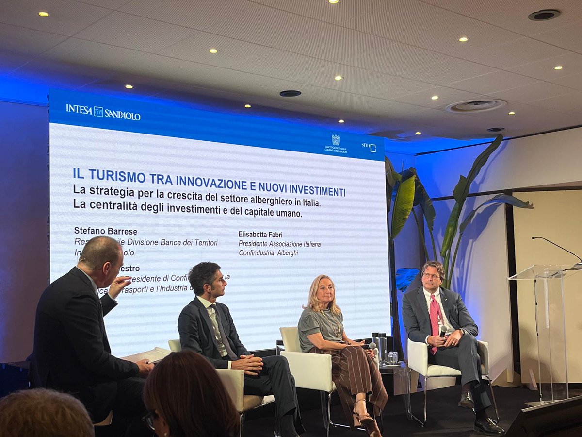 La strategia per la crescita del settore alberghiero in Italia. La centralità degli investimenti e del capitale umano. Intervengono: la Presidente <a href="/ElisabettaFabri/">Elisabetta Fabri</a> , Stefano Barrese <a href="/intesasanpaolo/">Intesa Sanpaolo</a> e Leopoldo Destro Confindustria