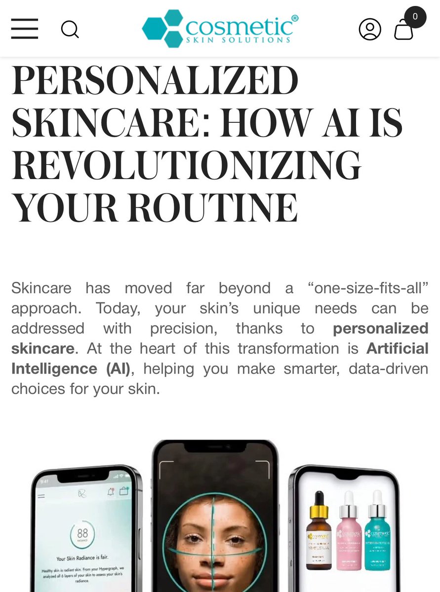 CSS_ScienceLab's tweet image. Your skin, your rules. 
AI is rewriting skincare with routines built just for you.
Our latest blog is live now—don’t miss it. 🤍👀

#CosmeticSkinSolutions #SkinCare #AI