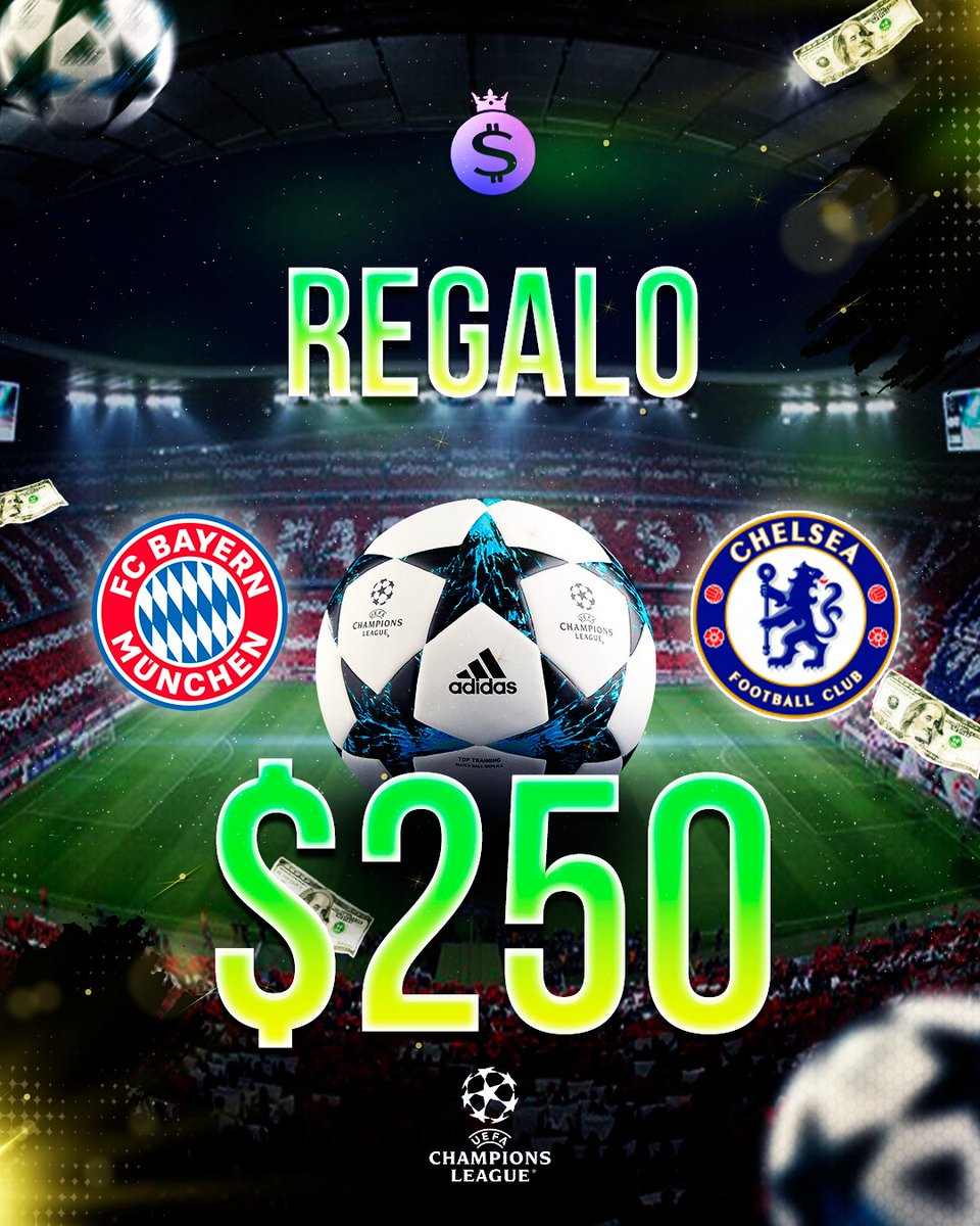 SistemaZcode's tweet image. 🎁 REGALO $250
⚽ ¿Cuántos goles totales habrá y qué equipo anota primero en el Bayern Munich 🆚 Chelsea?
Comenta tu predicción con #Zcode
Manda tu respuesta a @SistemaZcode
Dale ❤️ y RT
1 participación por persona
#UCL #BAYCHE #ChampionsLeague
