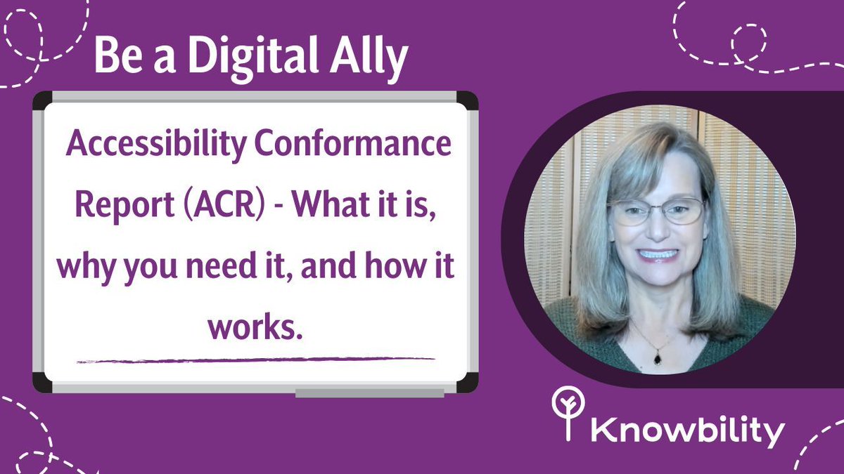 Announcing Knowbility's all-new Be a Digital Ally session on the ACR and VPAT framework on Thursday, September 18, 2025, at 3:00 PM CT via Zoom! 📢

To register, visit: knowbility.org/programs/be-a-…