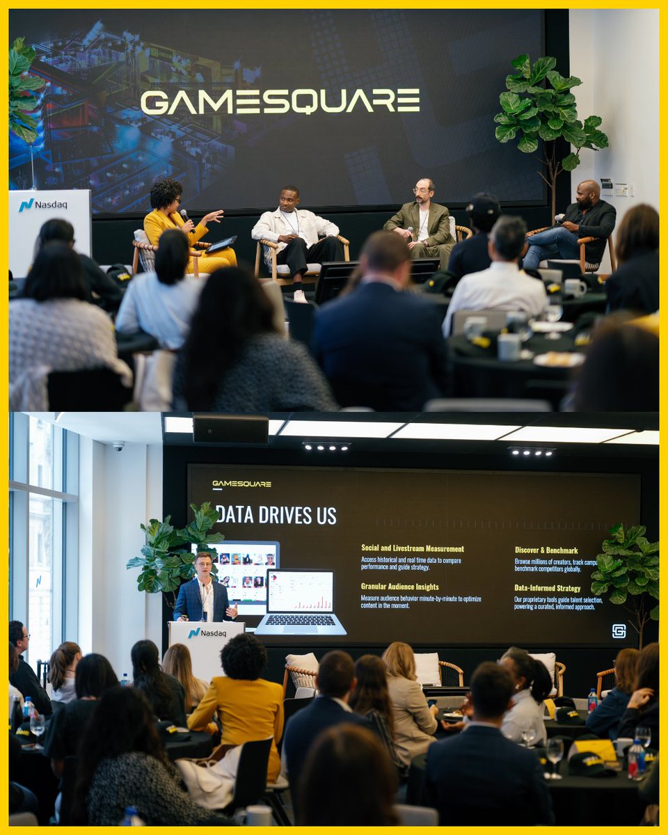 GSQHoldings's tweet photo. That’s a wrap. 

Thank you to everyone who attended Culture Forecasting: Beat Attention to the Punch at the Nasdaq MarketSite yesterday. A full house and fantastic energy in the room.

A big thanks to our speakers and panelists for the insightful discussions on culture, Gen Z and what is next for brands. And special thanks to our GameSquare team for putting on a great event.

More highlights to come soon.