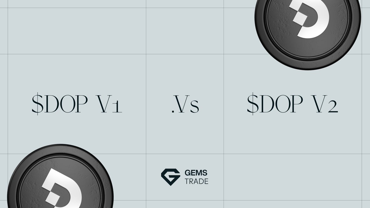 Gems_VIP_'s tweet image. ⚠️Notice - DOP Migration⚠️
As the @dop_org team proceeds with the upgrade to DOP V2, please note the following changes on Gems Trade:
➡️Deposits, withdrawals, and trading of DOP will remain available until September 26, 09:00 UTC.
➡️ After this time, deposits and trading will…