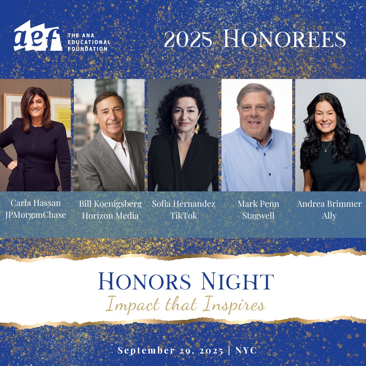 AEFNYC's tweet photo. Less Than Two Weeks to Honors Night 2025!
Join us on September 29 at The Pierre in NYC for a signature event bringing together leaders in advertising, media, and marketing: https://t.co/dW2iDerb0k https://t.co/o793yYCH73