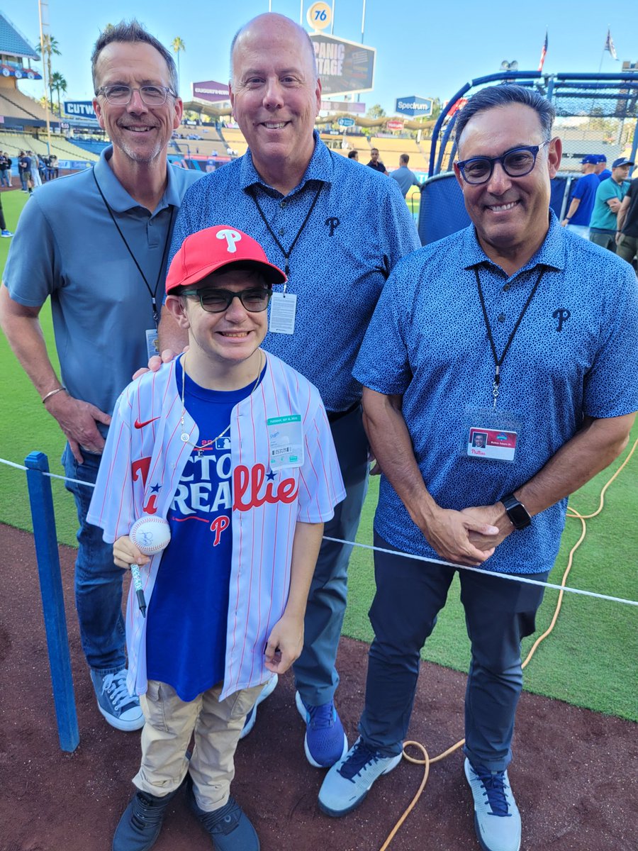 Philly_in_LA's tweet photo. Thanks, again, @TMacPhils, and @RAJr_20, and Scott Franzke!, for yesterday. Meeting you, alone, was enough for us. Having my phone blow up because we were featured on the broadcast was a thrill! https://t.co/3a62Nafhqa