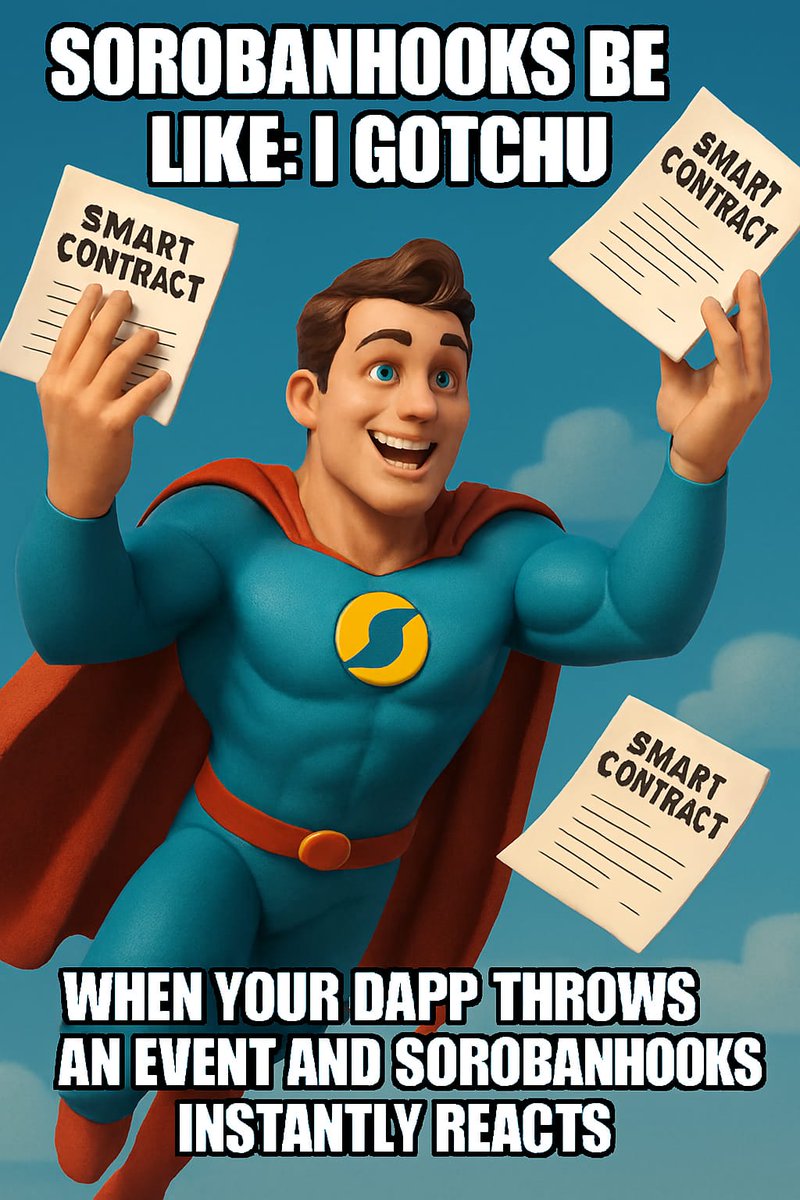 sorobanhooks's tweet image. When your dApp throws an event and SorobanHooks reacts faster than your dev team’s group chat. Supercharged. Seamless. Always on time.
#SorobanHooks #Web3