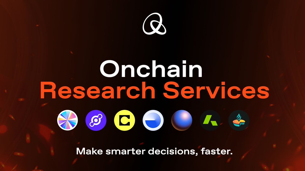 Onchain is evolving.

Over the past months, we noticed increasing requests from startups &amp; enterprises seeking tailored web3 insights for decision-making.

And we are uniquely positioned to help.

Introducing Onchain Research Services 🧵