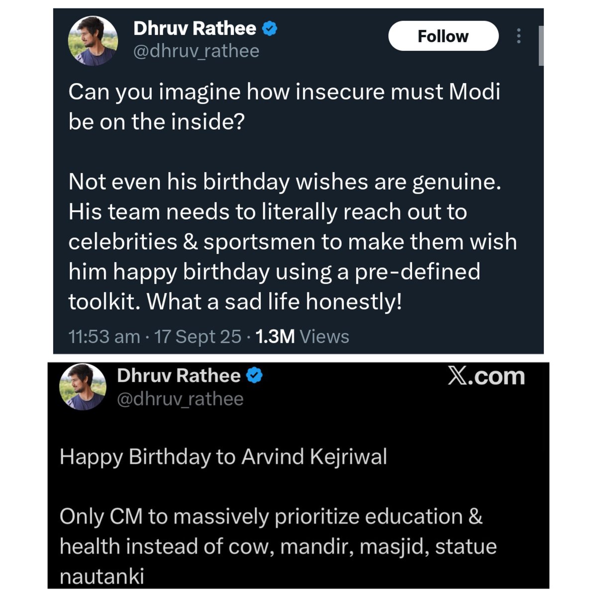 Two faces of German Shepherd Dhruv Rathee 🤡