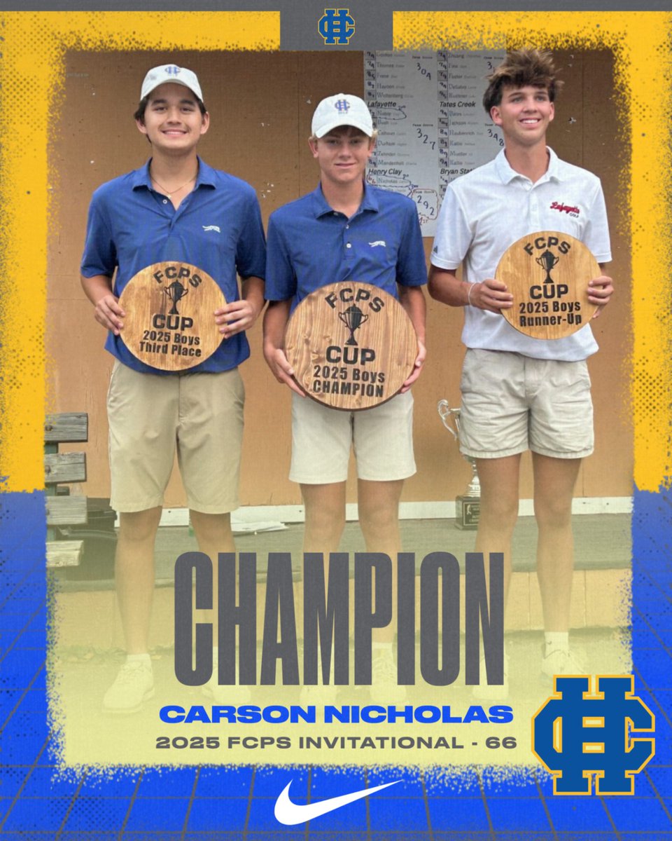 ⛳️👏 Big Congrats to Carson Nicholas!
Carson won the individual tournament with an incredible round, shooting a 66! 🔥🏆💙