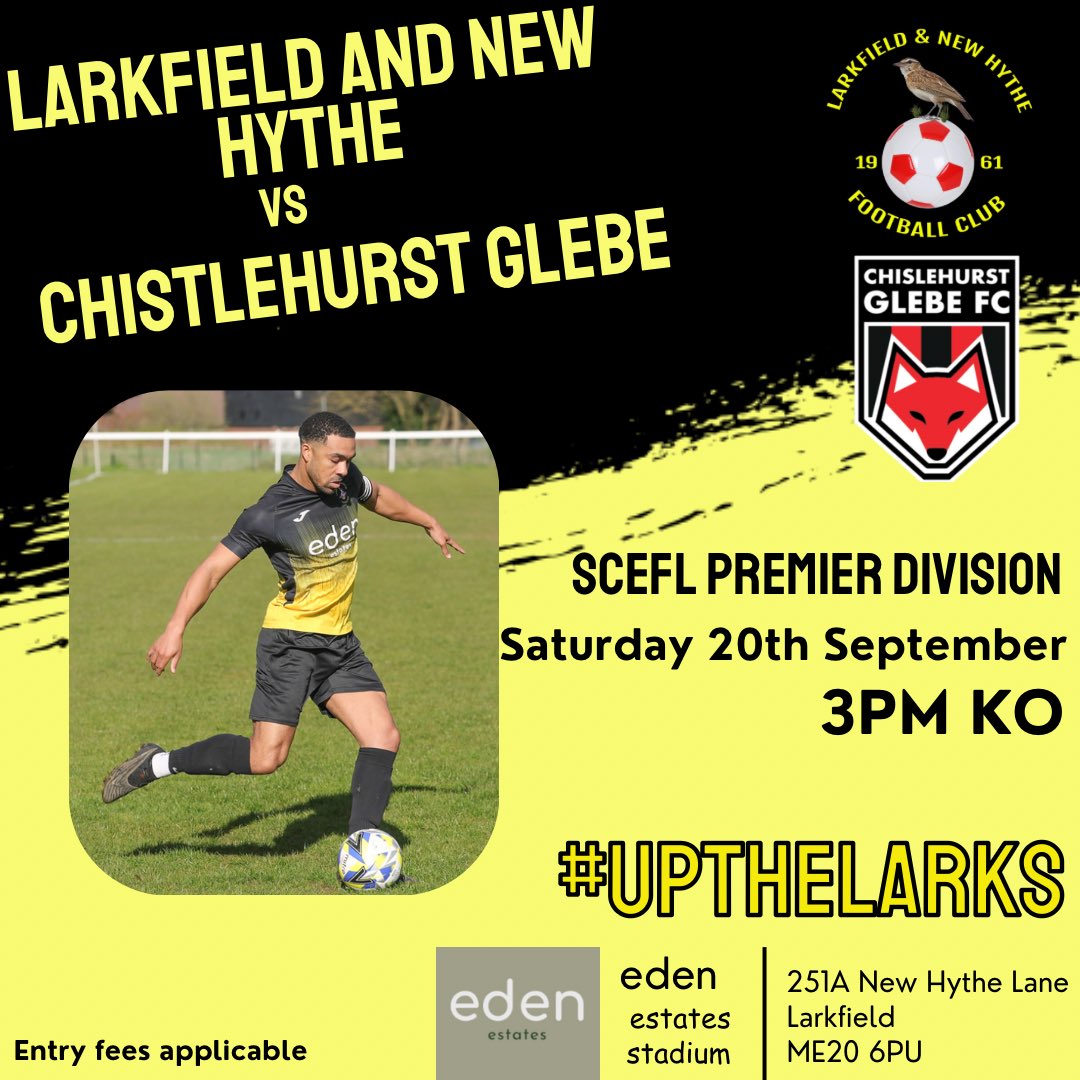 ⚽️🥅 This Saturday the lads are home playing against @chislehurst_glebe_fc. KO 3pm - clubhouse open from 12. Come down to support the boys. 🥅⚽️