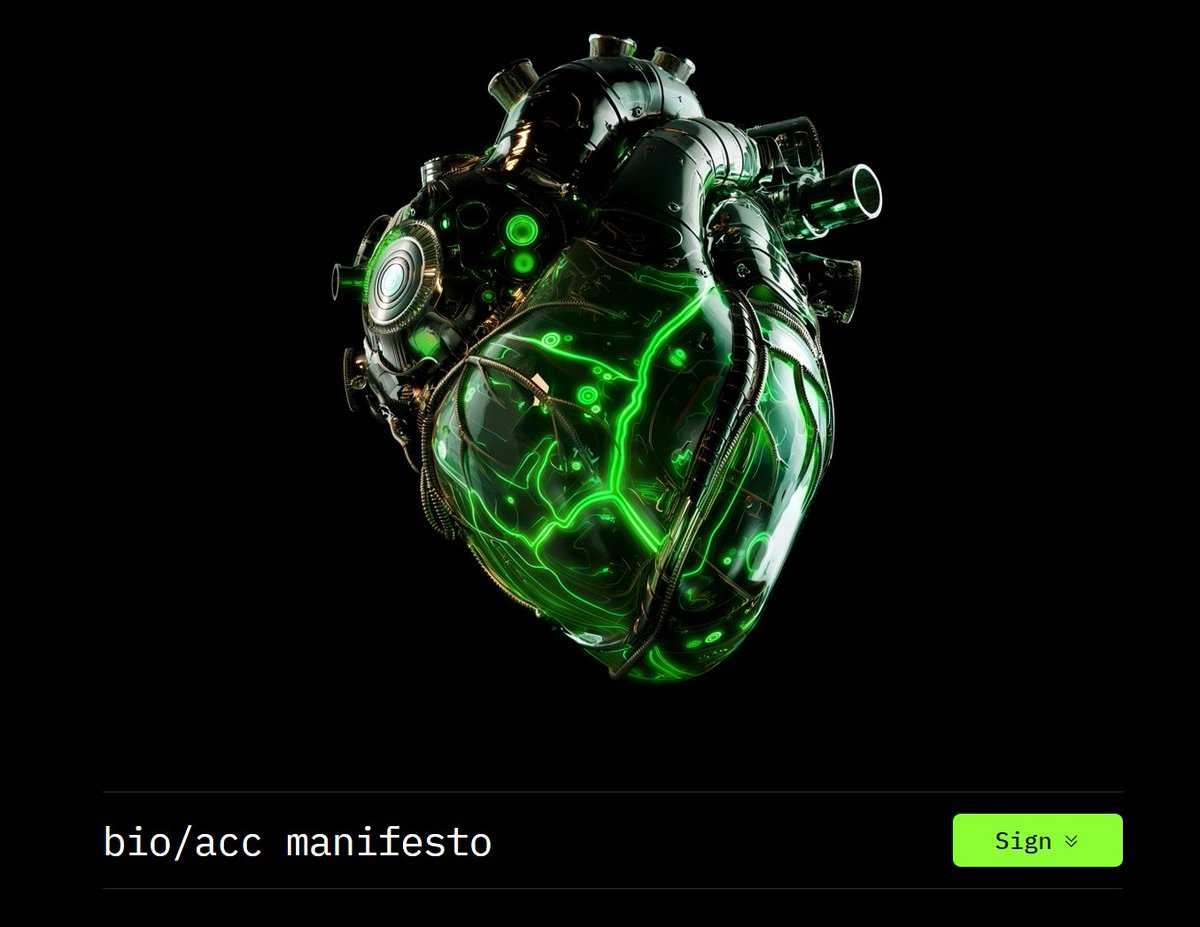 cryptooling's tweet photo. Early Alpha Alert...
@BioProtocol
Currently you can sign the manifesto with your details 👇
......................
✺ I've just signed the bio/acc manifesto ✺
It's time to accelerate the #bioacc movement - from wetware, to software to dreamware 🧪
Join me in signing the manifesto and accelerating biotech ➠ https://t.co/VZEiz6nSrr