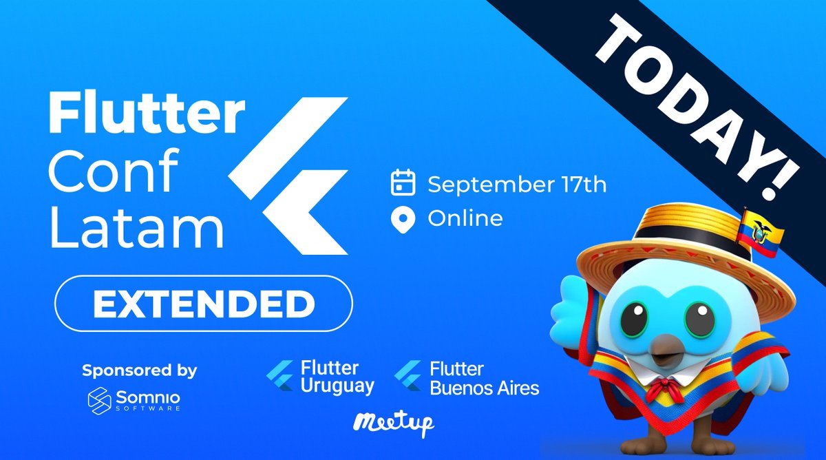 flutter_ba's tweet image. ¡Hoy es el día! 🚀 Nos unimos a @flutter_uruguay para hostear la Flutter Conf Latam Extended Meetup, sponsoreados por Somnio Software
No te pierdas las charlas de Gianfranco Papa y Juan José León Camilo 👇
🔗 youtube.com/live/j5qjVTrty…
#Flutter #FlutterCommunity