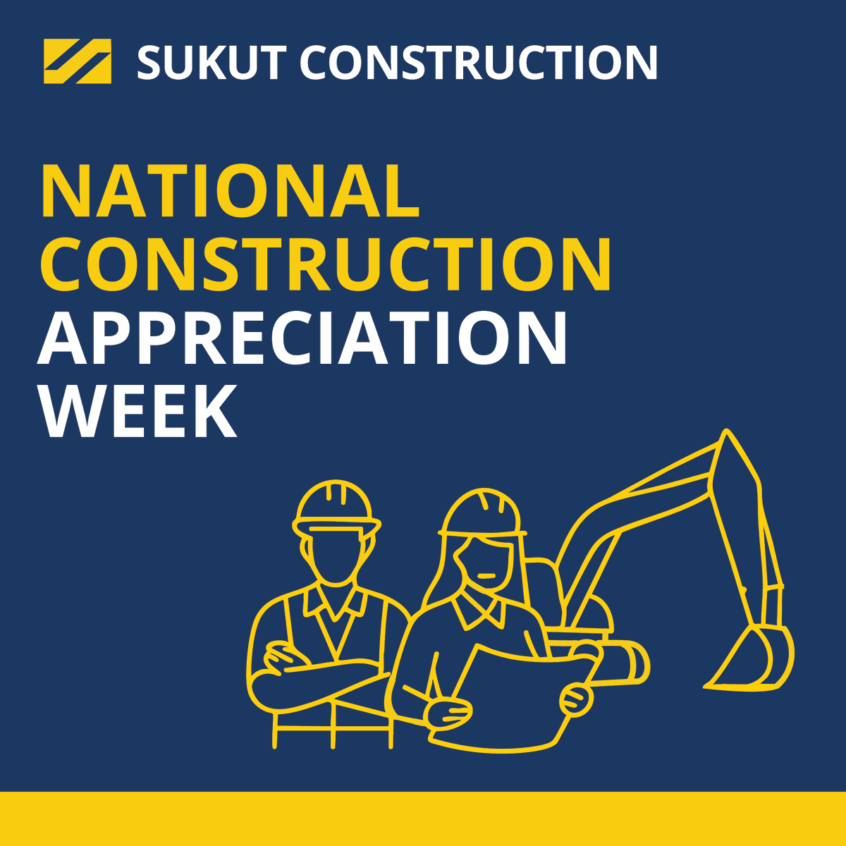 SukutTeam's tweet photo. This week, we honor the builders and problem-solvers who shape infrastructure and strengthen communities. Proud to stand with the hardworking men and women of construction - thank you for your dedication and teamwork. 👷‍♂️👷‍♀️ 
.
.
.
#ConstructionAppreciationWeek #SukutConstruction https://t.co/7KNwAXK0k0