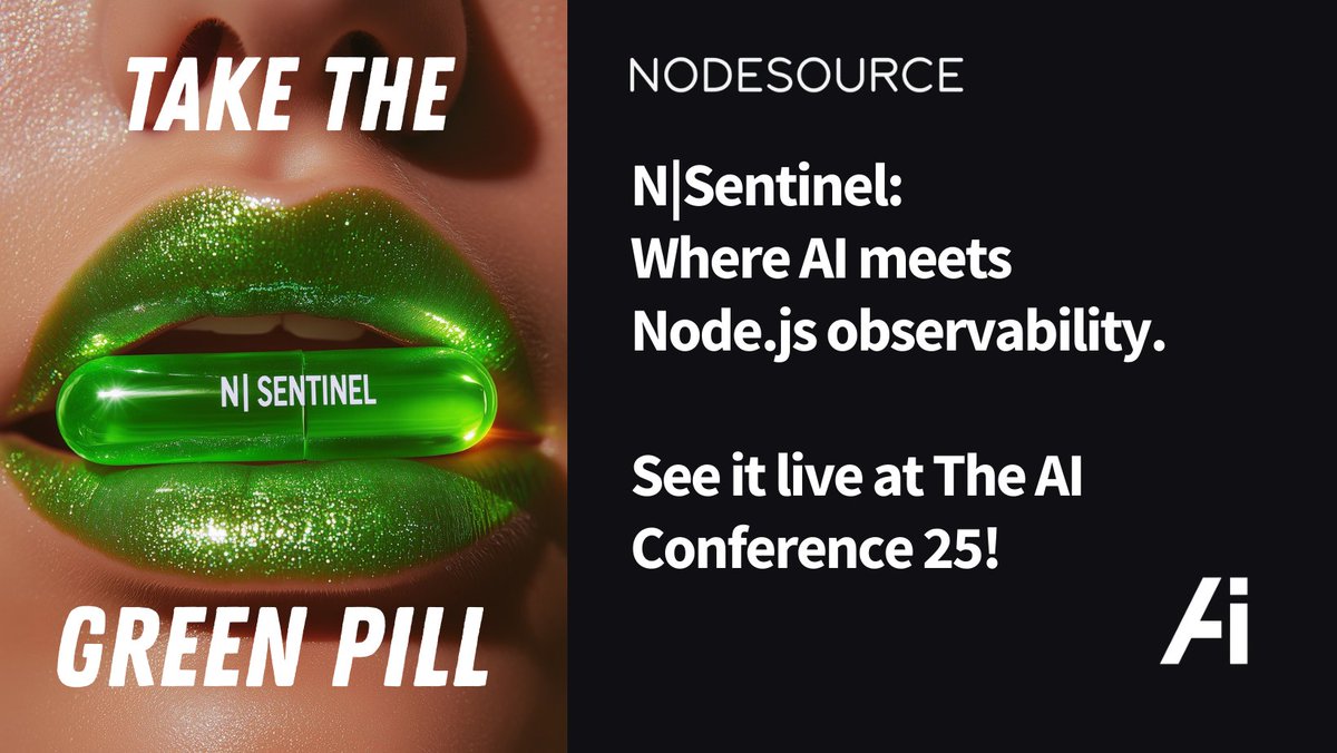 NodeSource's tweet image. See the future of Node.js + AI.

 N|Sentinel understands your app’s performance and generates benchmarked fixes.

 Live at The AI Conference, Booth 10, Sept 17–18.
 #AIConference2025 #NodeSource #AI