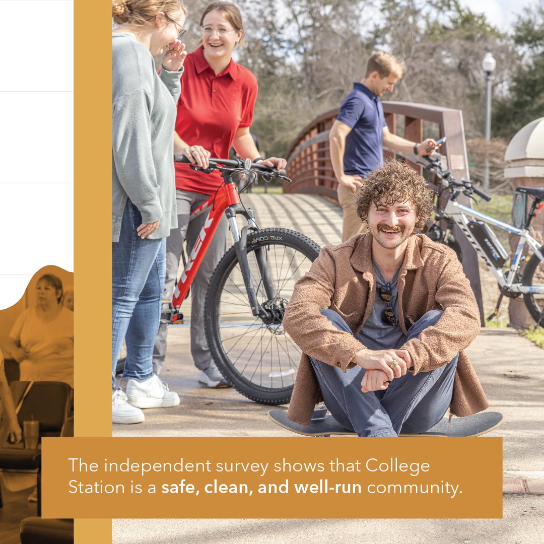In a benchmark comparison of surveyed cities, College Station ranks among the best in Texas and the U.S. for top-tier city services! ✅💪🌳🚓

Learn more: bit.ly/3JZaxLL