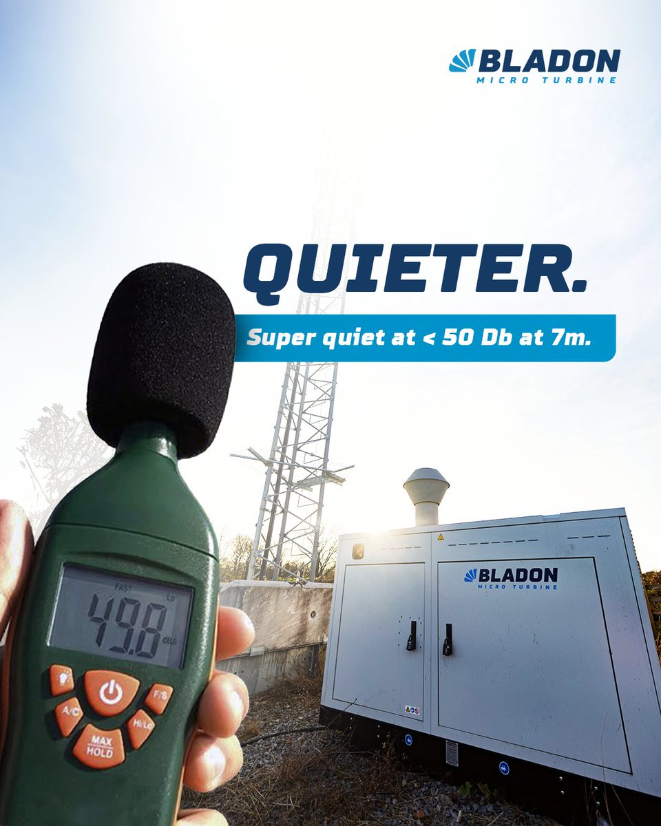 The Bladon MTG's patented air bearing technology eliminates vibration and keeps noise under 50dB(A) at 7 metres. Its high-frequency sound won’t travel or penetrate walls like traditional generators, making it ideal for urban sites and sensitive environments.