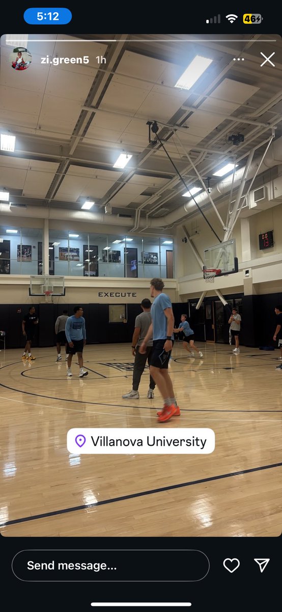 Zion Green on his visit to Villanova, per his IG story.