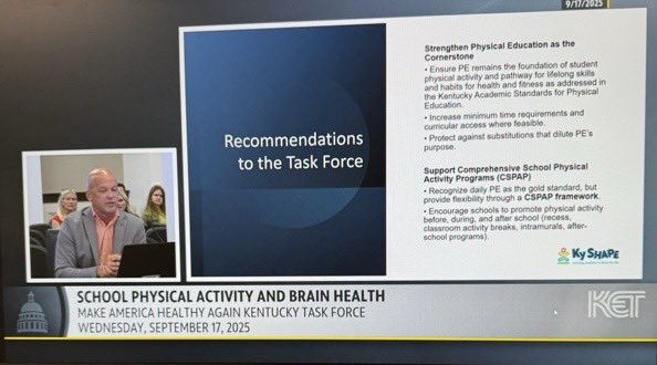 KYSHAPE’s own E.D.-Jamie Sparks spoke to the KY “Make America Healthy Again" Task Force today. The task force may directly influence future legislation. This was an opportunity to share our mission and have a voice in shaping policy with both evidence and real-world experience.