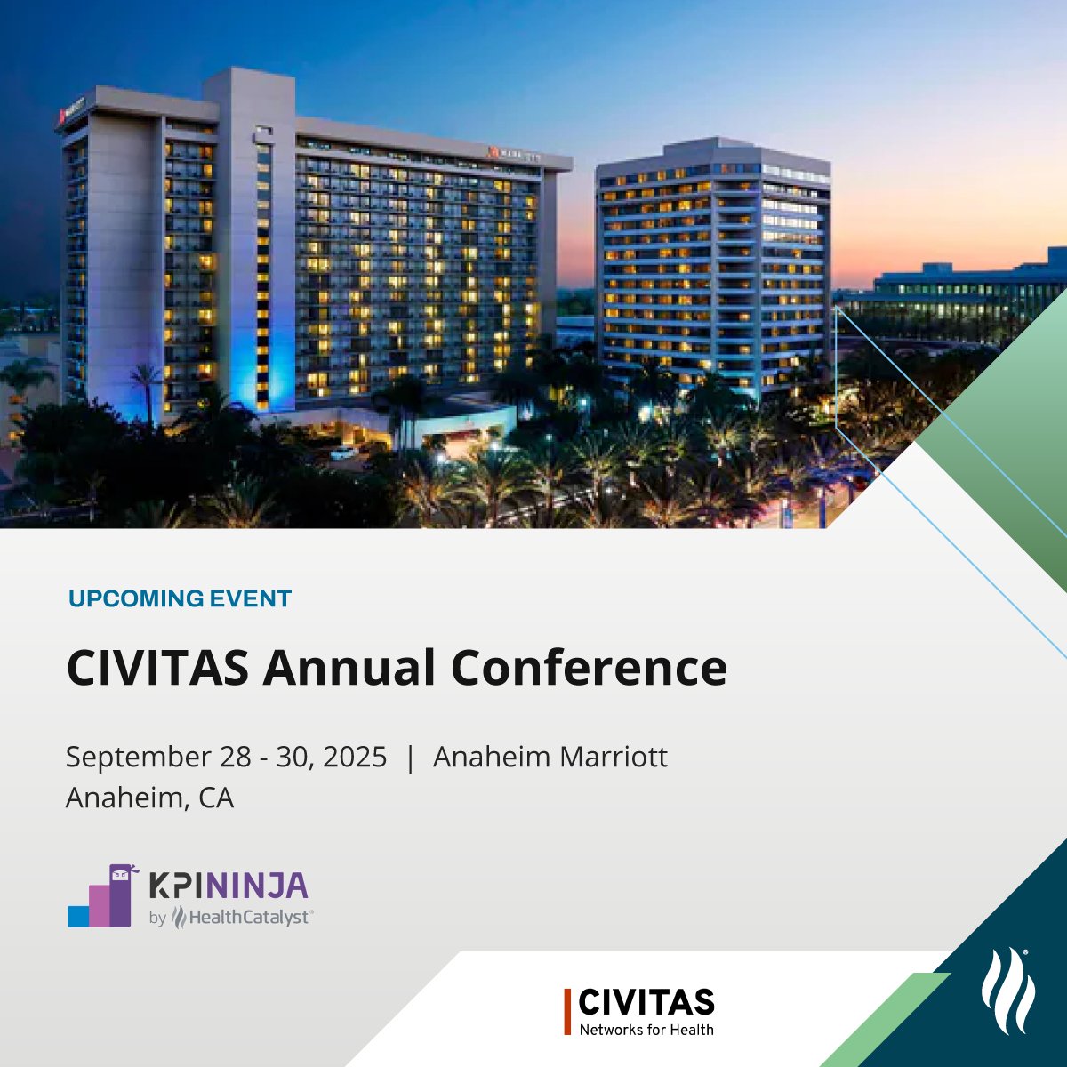 Next week at Civitas 2025, our team will be there to share how we help HIEs and health data organizations deliver measurable improvements in care quality, coordination, and population health. 

Reserve a 1-on-1 meeting with an HIE expert at the show: ow.ly/IpZ450WYpfR