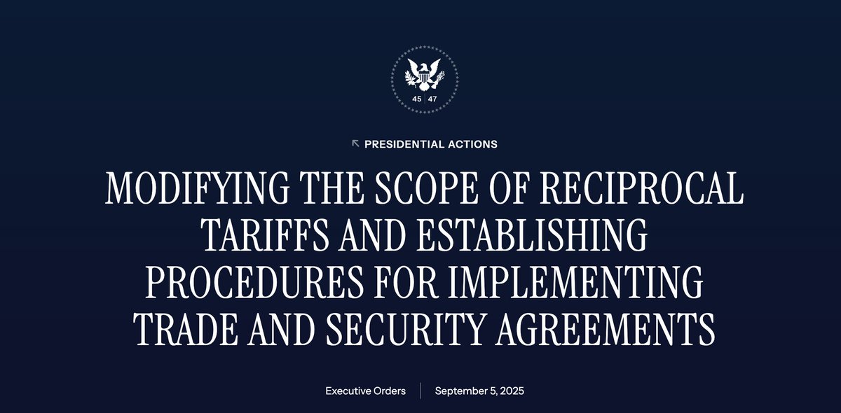 On September 5, President Trump signed a new Executive Order modifying EO 14257 from April.

This update expands the list of goods eligible for duty-free import into the U.S., including three wood pulp tariff codes. 

Read more: tinyurl.com/5n7emja5