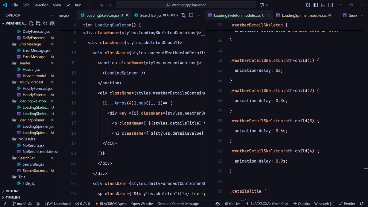 JosephAbdullaah's tweet image. Just leveled up my Weather App for the #FM30Hackathon 🌤️

✅ Fully responsive loading skeleton components
✅ Built with pure CSS &amp;amp; smooth animations
✅ Pixel-perfect on mobile, tablet, &amp;amp; desktop

The foundation is solid! Now.
#FM30Hackathon