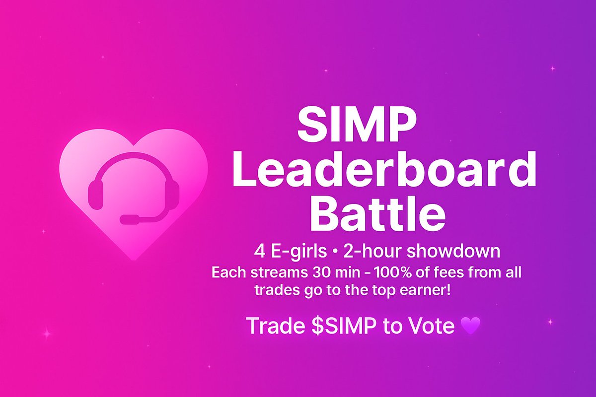 Are you ready to see $Simp in a new format? 👀

Grab your popcorn and favorite soda. This is going to be something interesting.
#Solana 
#BattleReady 
#Pump_fun 
#egirl