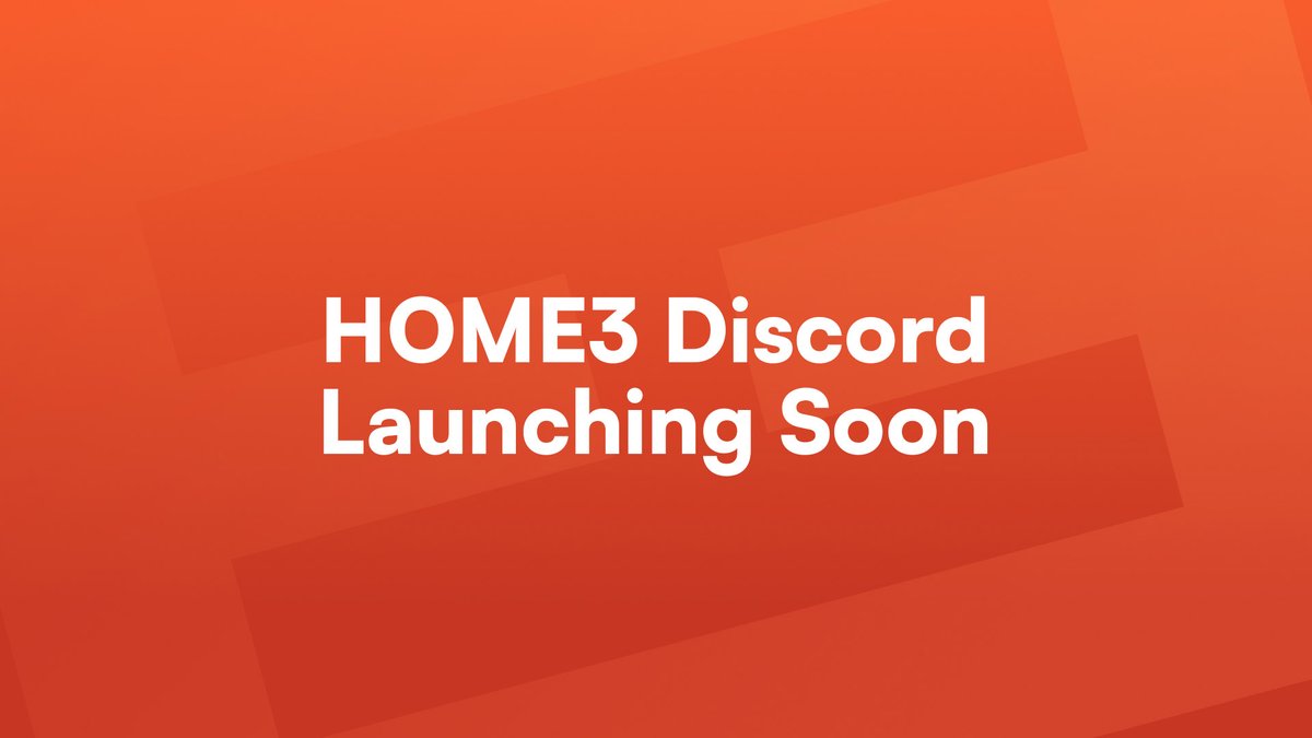 HOME3 Discord Launching Soon

We're pleased to announce that the official HOME3 Discord server will be going live in the coming days.

This platform will serve as a central space for our growing community - a place to engage in discussions, share insights, and stay informed about